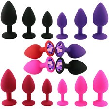 Plug Anal en Silicone Diamant Violet avec Pochette Velours SexToy Bijou Intime
