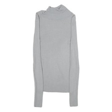 H&M Pull Col Roulé Gris Uni