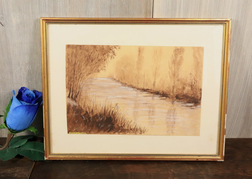 Tableau cadre ancien doré - tableau,