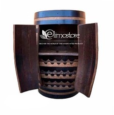 Cave à vin barrique en chêne massif à base d'une barrique 15 boutelles