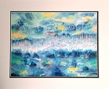 Gouache abstraite sur papier - abstraite,