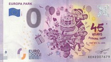 BILLET TOURISTIQUE ZÉRO EURO Europa Park   2020/5 Ref: 211
