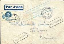 Madagascar 1947 100e liaison aérienne vers la Réunion avec retour