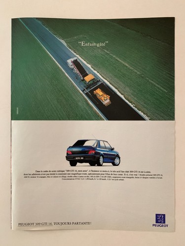 Publicite 1992 peugeot - publicite, 309