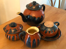 Ancien Partie de service à thé Poterie Savoyarde Annecy Terre vernissée Vintage