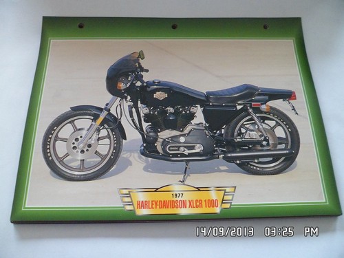 Carte fiche moto 1977 harley - carte,