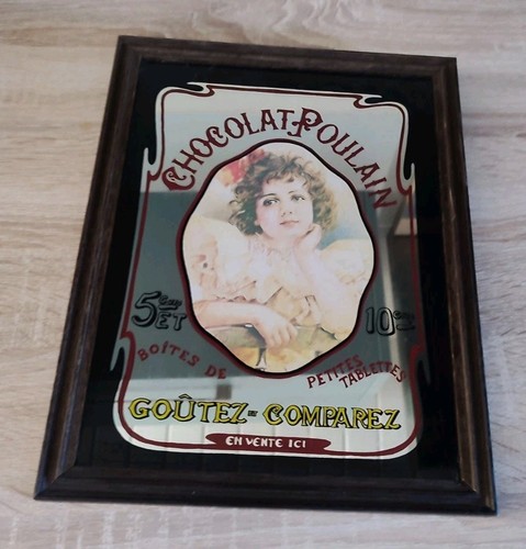 Ancien miroir sérigraphié - ancien,