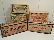 Anciennes Boîtes Pansements/Coton/Gaze Sovosgia/Manufacture Française De...