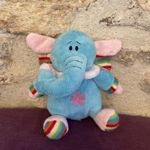 Doudou peluche éléphant - peluche, bleu