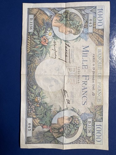 Billet 1000 francs decembre - billet,
