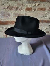 Chapeau femme Borsalino feutre poil noir Vintage borsalino felt hat XS Tt 53cm