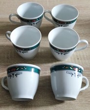 6 Tasses A Café PORCELAINE Fine De Bohème - ART DÉCO.