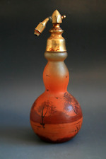 BOUTEILLE / ATOMISEUR EN VERRE ÉMAILLÉ ART DECO - C .1930