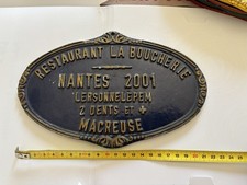 ancienne Plaque restaurant Boucherie 2001 a NANTES