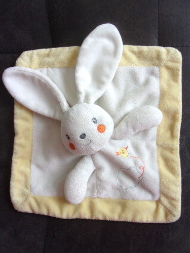 Doudou plat lapin - doudou, blanc
