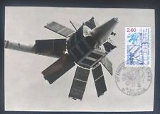 Carte maximum timbre satellite fusée Ariane N° 2213 Oblitéré Toulouse 1982