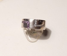 BIJOU VINTAGE BAGUE AMÉTHYSTE TOPAZE - T.56 -ARGENT MASSIF 925 #AR# G2