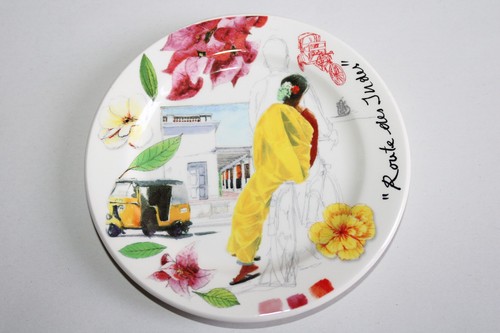 Gien earthenware candy plate
