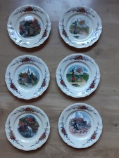 6 ANCIENNES ASSIETTES PLATES SARREGUEMINES OBERNAI 23 CM