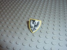 Minifig Accessory Shield Triangular with Black Falcon Yellow Bdr Pattern 3846p46