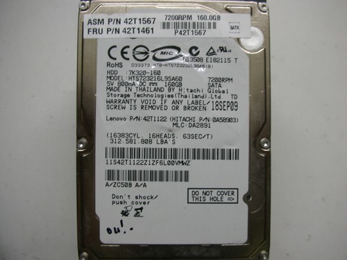 Hitachi 160gb hts723216l9sa60 - hitachi,