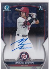 2023 Topps MLB Baseball Bowman Chrome Numéro Cda-Mbr Marcus Marron On-Card Auto