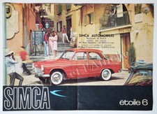 SIMCA étoile 6 - Publicité Prospectus original Vintage leaflet 1961 Autos