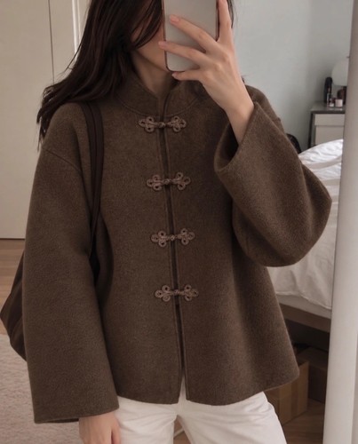Veste laine bouillie - , à
