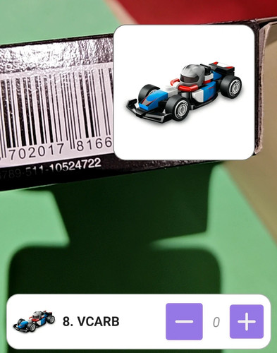 Boîte mini vcarb lego - boîte, f1