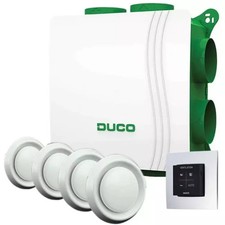 Pack DucoBox Silent Connect tout-en-un 400 m³/h + Émetteur RFT + 4 bouches VMC -
