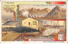 Chromos.AM13243.Liebig.L'Islande.Fondoir d'huile de baleine sur la côte.Le vo