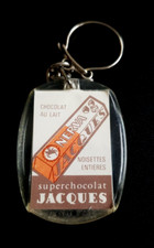 Ancien Porte Cle chocolat JACQUES Chocolat au Lait Noisette Entières