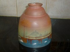 ANCIEN GLOBE DE LAMPE  VERRE STYLE PATE DE VERRE 1900 ART DECO