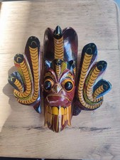 Ancien Sculpture Masque Bois