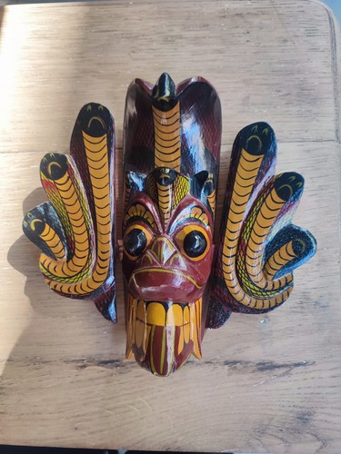Ancien sculpture masque bois - sculpture,