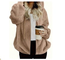 Sweat-shirt à capuche décontracté et ample avec fermeture éclair pour femme