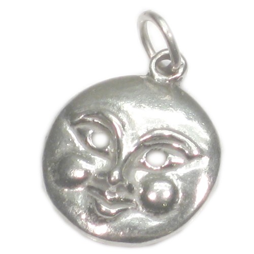 Charm face lune argent - charm,