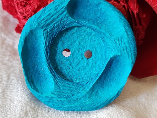 Enorme bouton vintage - , bleu