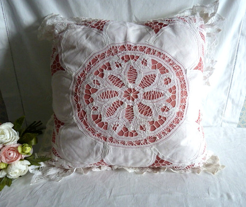 Ancien coussin housse - , carrée