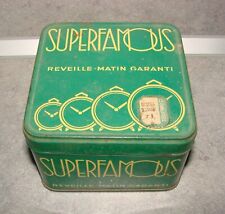 Ancienne boite tôle réveil Superfamous - Horloge - Pendule - Mouvement