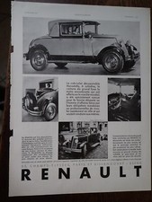RENAULT cabriolet MONASTELLA 77+ PHOSCAO Maud TRUBE pub papier ILLUSTRATION 1930