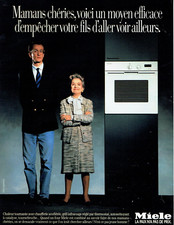 Publicité Advertising  0822  1987   Miele four Mamans chéries empecher fils voir