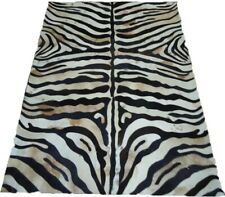 Fait à la Main Cuir de Vache Patchwork Tapis Zèbre Imprimé Cheveux Sur Animal