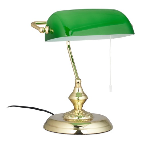 Lampe banquier verte e27 40 - lampe,