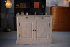 Buffet bas 2 portes patine blanche 1960's