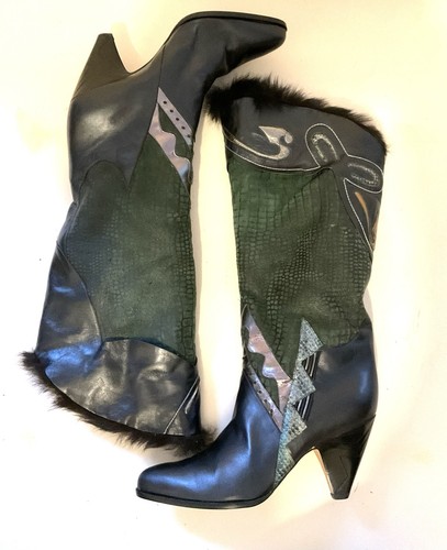Bottes cuir fourrure en - bottes,