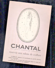 publicité ancienne chantal parfumerie l'oreal salon de coiffure nu