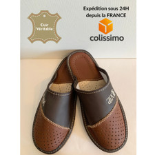 Pantoufles en cuir hommes
