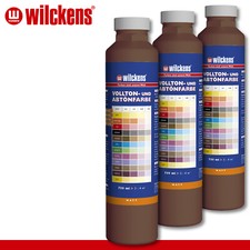 Wilckens 3 x 750 ML Vollton- & Abtönfarbe Braun Couleur des Murs Wetterbständig