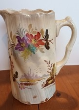 Ancien pichet en barbotine signé Mouzin Lecat faiencerie de Nimy les Mons